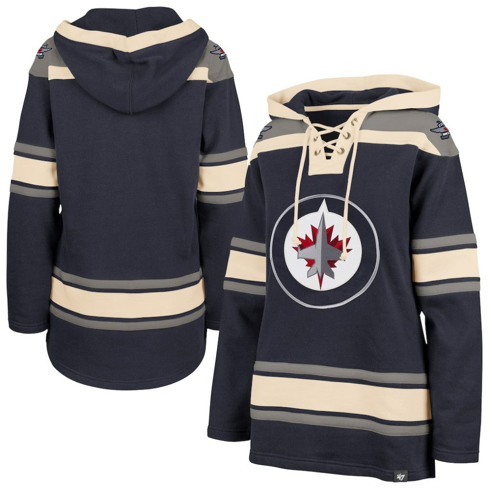 NHL Winnipeg Jets '47 Women's Superior Lacer Pullover Hoodie - Navy