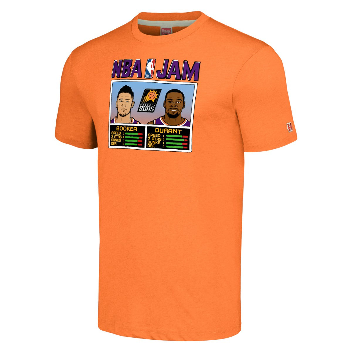 Kevin Durant & Devin Booker Phoenix Suns Homage NBA Jam Tri-Blend T-Shirt Orange