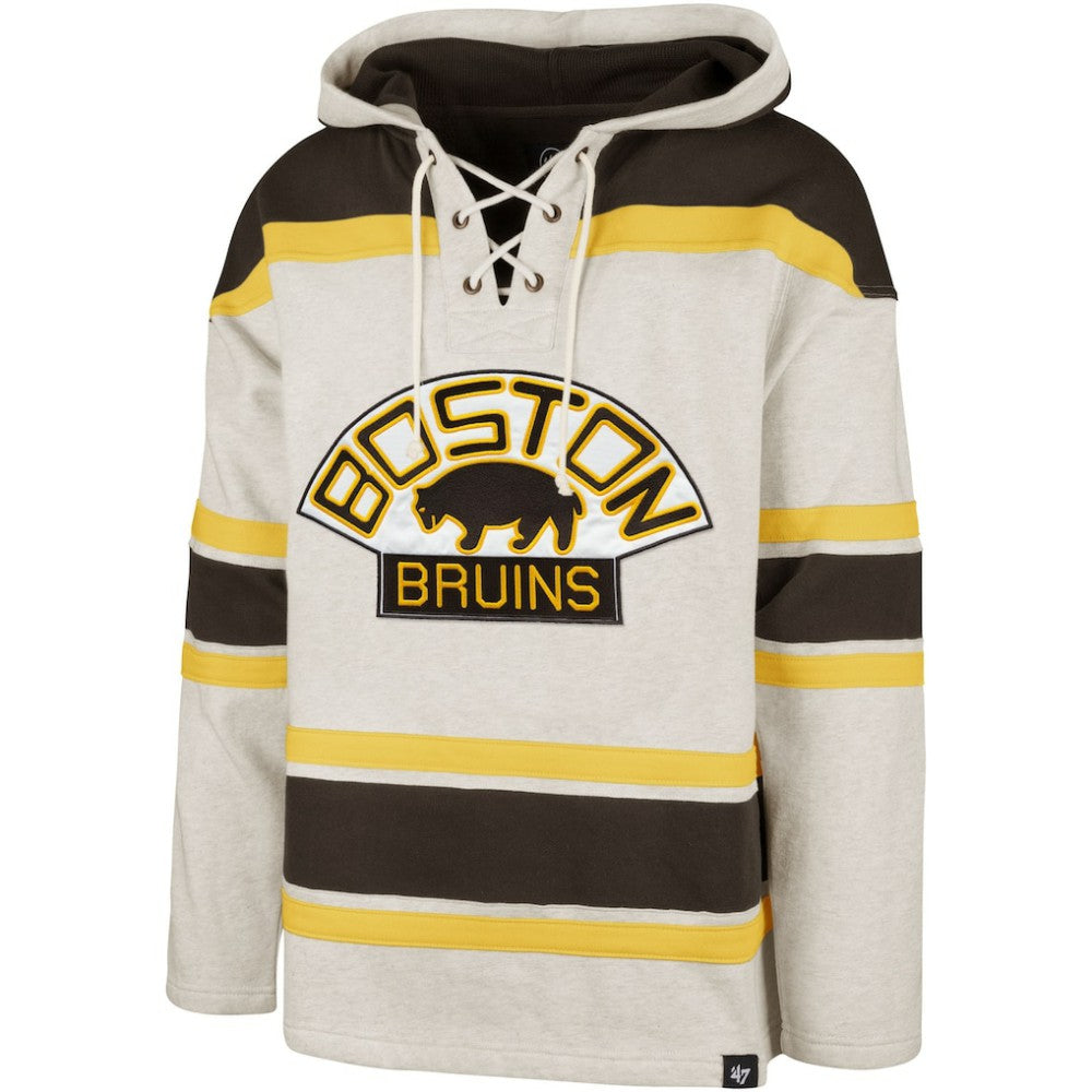 NHL Boston Bruins '47 Rockaway Lacer Pullover Hoodie - Oatmeal