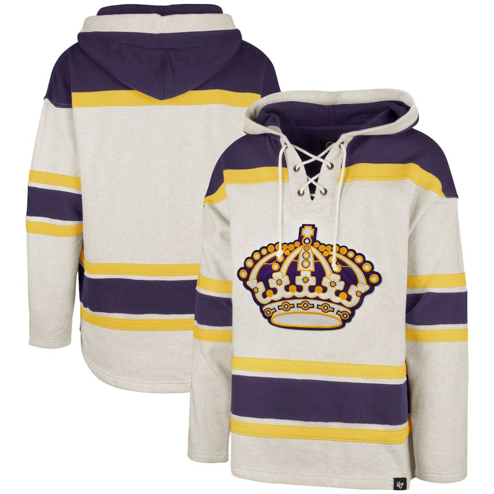 NHL Los Angeles Kings '47 Rockaway Lacer Pullover Hoodie - Oatmeal