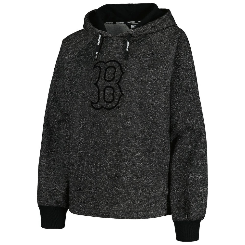 Boston Red Sox DKNY Sport Women's Debbie Dolman Raglan Pullover Hoodie - Black Hoodies