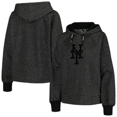 New York Mets DKNY Sport Women's Debbie Dolman Raglan Pullover Hoodie - Black Hoodies
