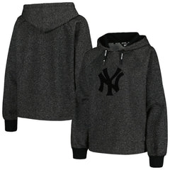 New York Yankees DKNY Sport Women's Debbie Dolman Raglan Pullover Hoodie - Black Hoodies