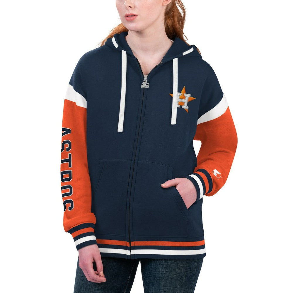 Houston Astros Starter Women's Homestretch Full-Zip Hoodie - Navy Hoodies