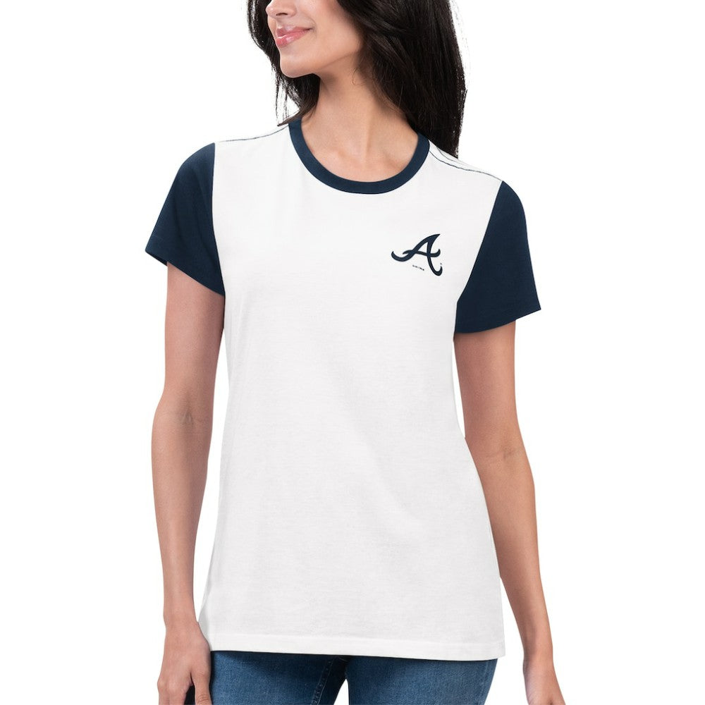 Atlanta Braves G-III 4Her by Carl Banks Women's Illustration Ringer T-Shirt - White T-shirts