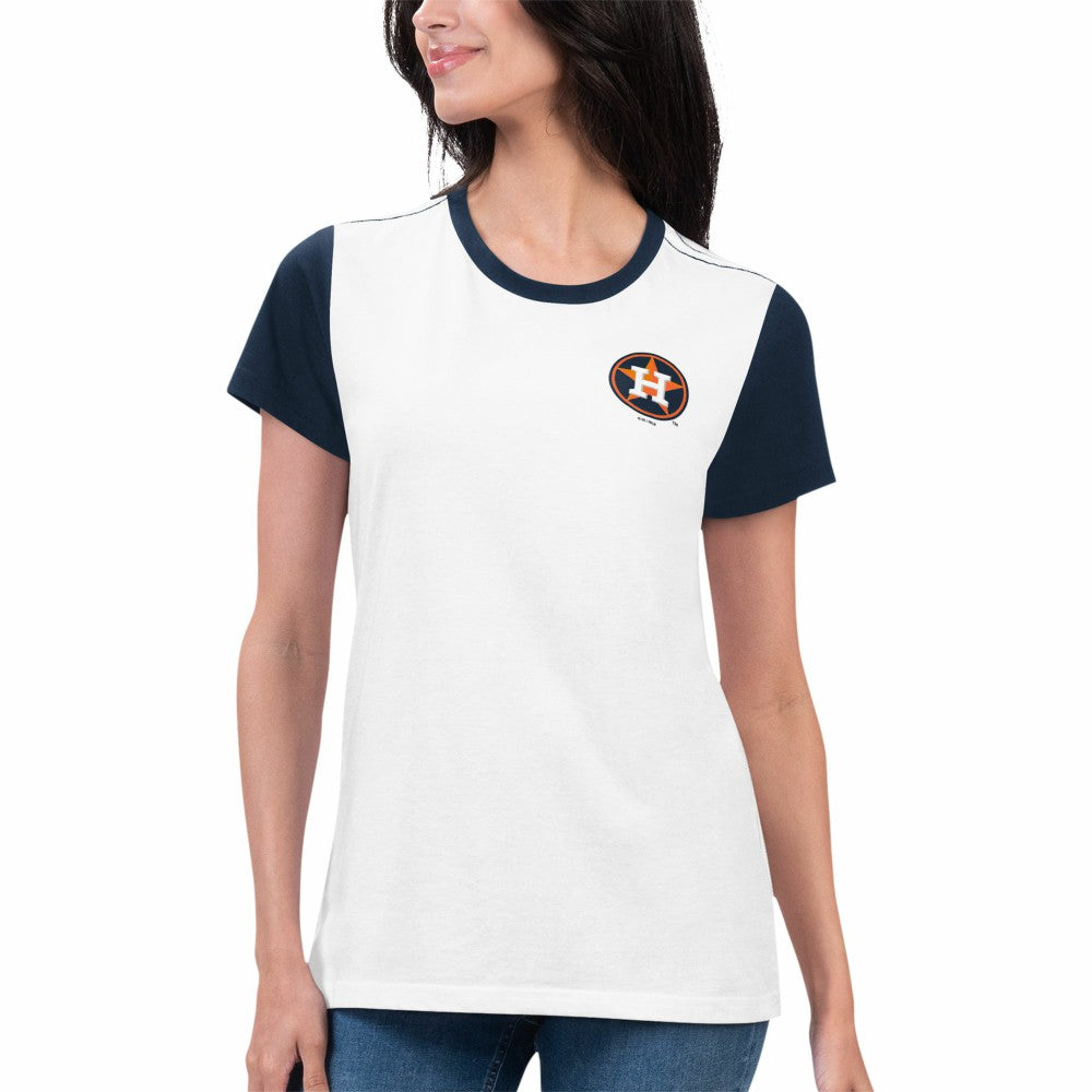 Houston Astros G-III 4Her by Carl Banks Women's Illustration Ringer T-Shirt - White T-shirts