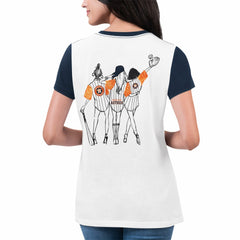 Houston Astros G-III 4Her by Carl Banks Women's Illustration Ringer T-Shirt - White T-shirts