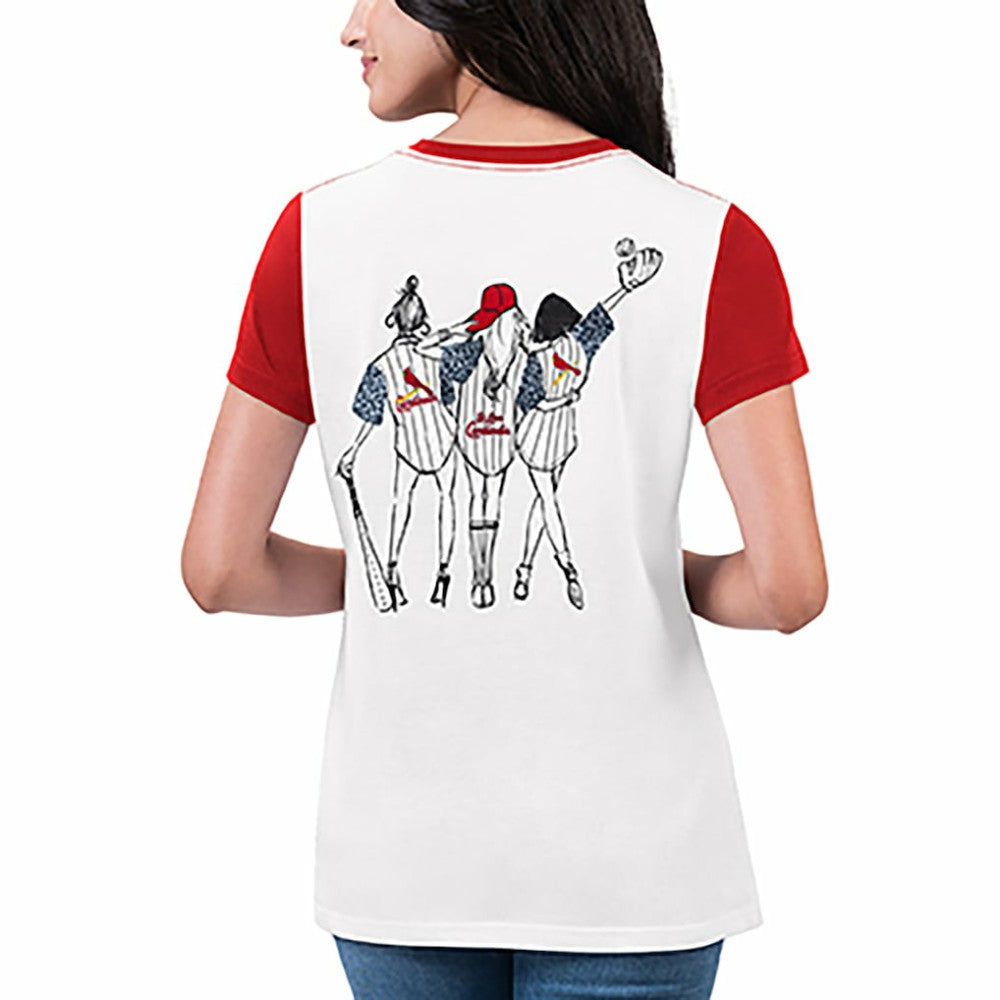 St. Louis Cardinals G-III 4Her by Carl Banks Women's Illustration Ringer T-Shirt - White T-shirts