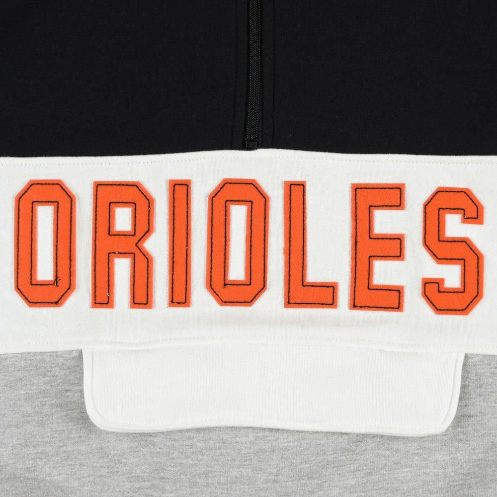 Baltimore Orioles Big & Tall Hoodie Half-Zip Sweatshirt - Black/Heather Gray Hoodies