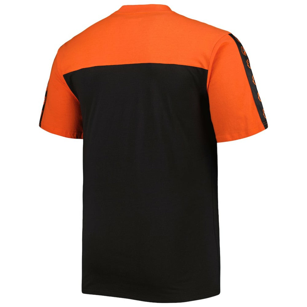 Baltimore Orioles Big & Tall Yoke Knit T-Shirt - Orange/Black T-shirts