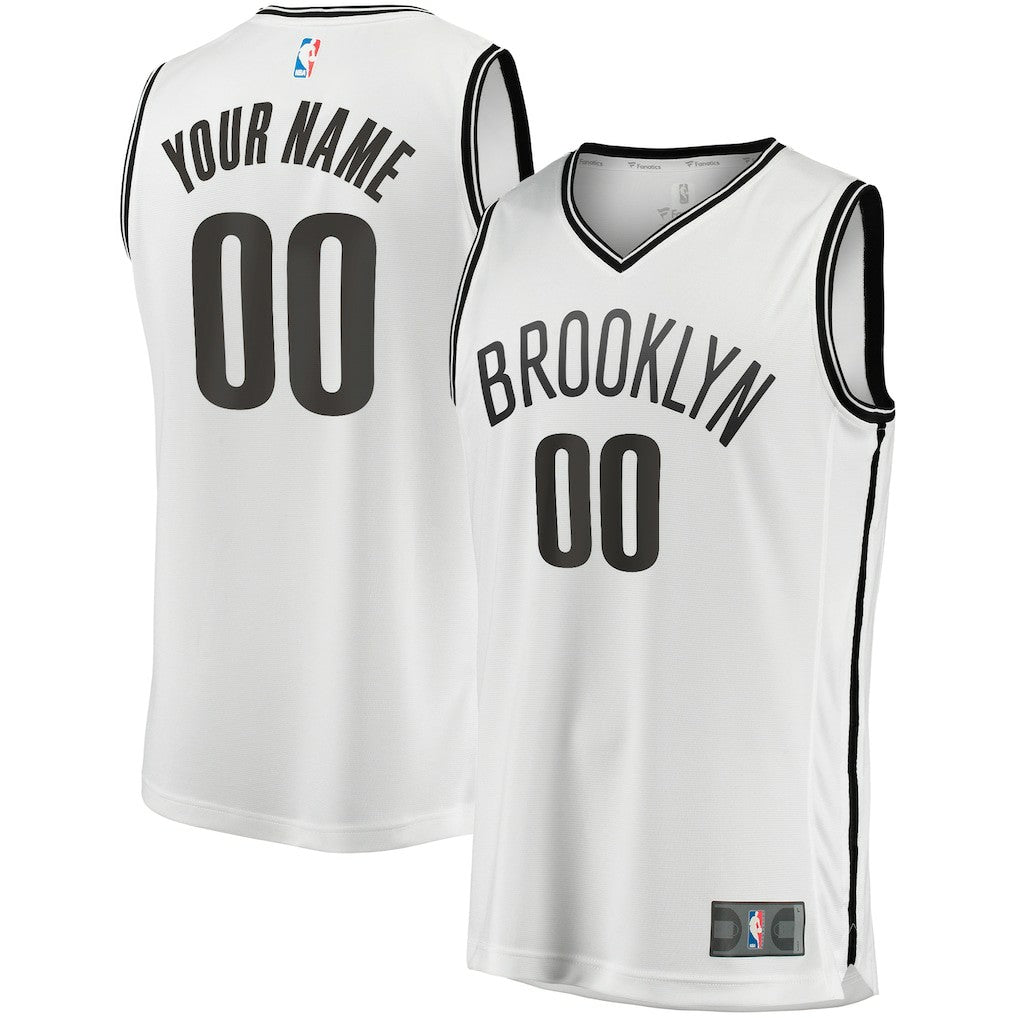 Brooklyn Nets Youth Fast Break Replica Custom Jersey Association Edition White