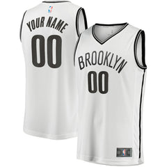 Brooklyn Nets Youth Fast Break Replica Custom Jersey Association Edition White