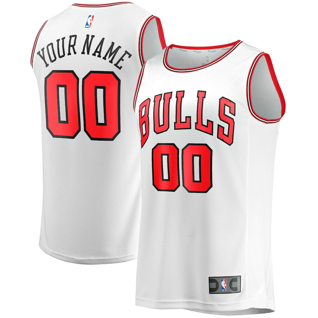Chicago Bulls Youth Fast Break Replica Custom Jersey Association Editi- White