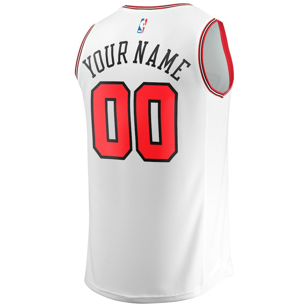 Chicago Bulls Youth Fast Break Replica Custom Jersey Association Editi- White