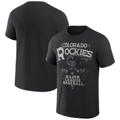 Colorado Rockies Darius Rucker Collection by Fanatics Beach Splatter T-Shirt - Black T-shirts