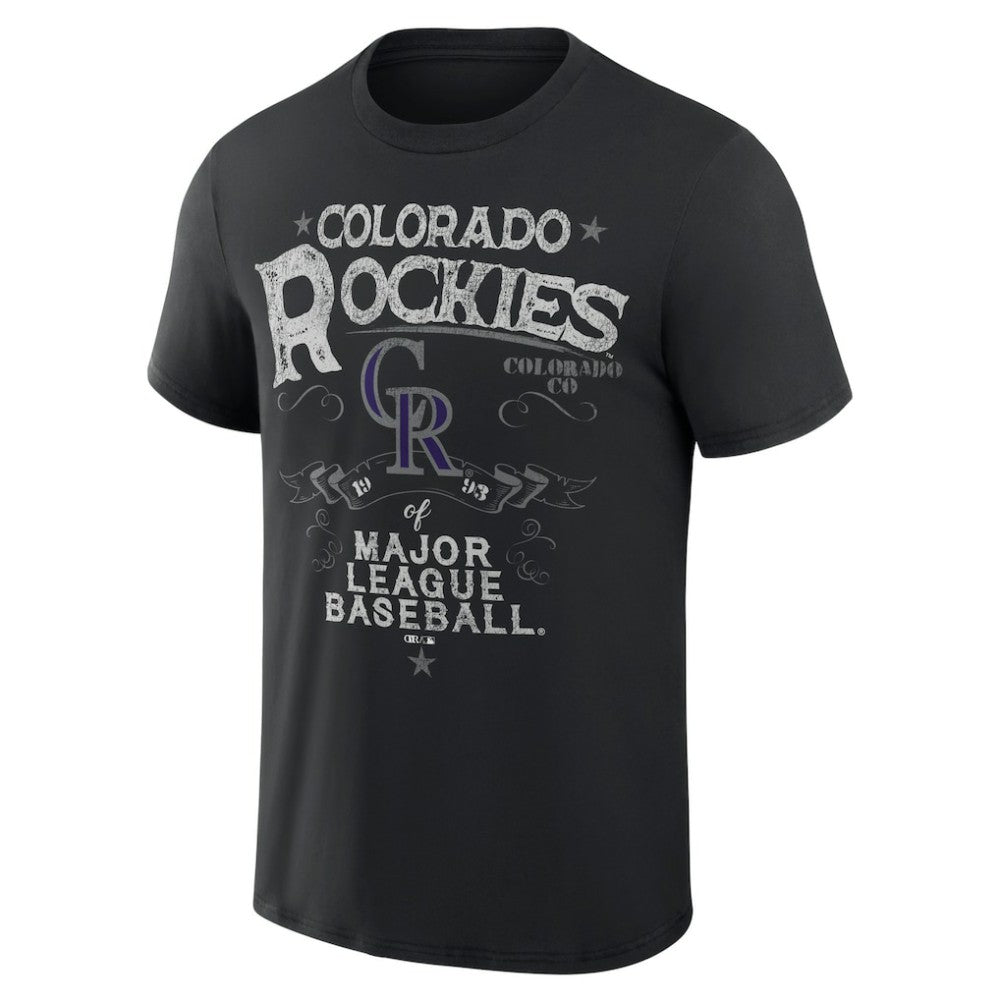 Colorado Rockies Darius Rucker Collection by Fanatics Beach Splatter T-Shirt - Black T-shirts