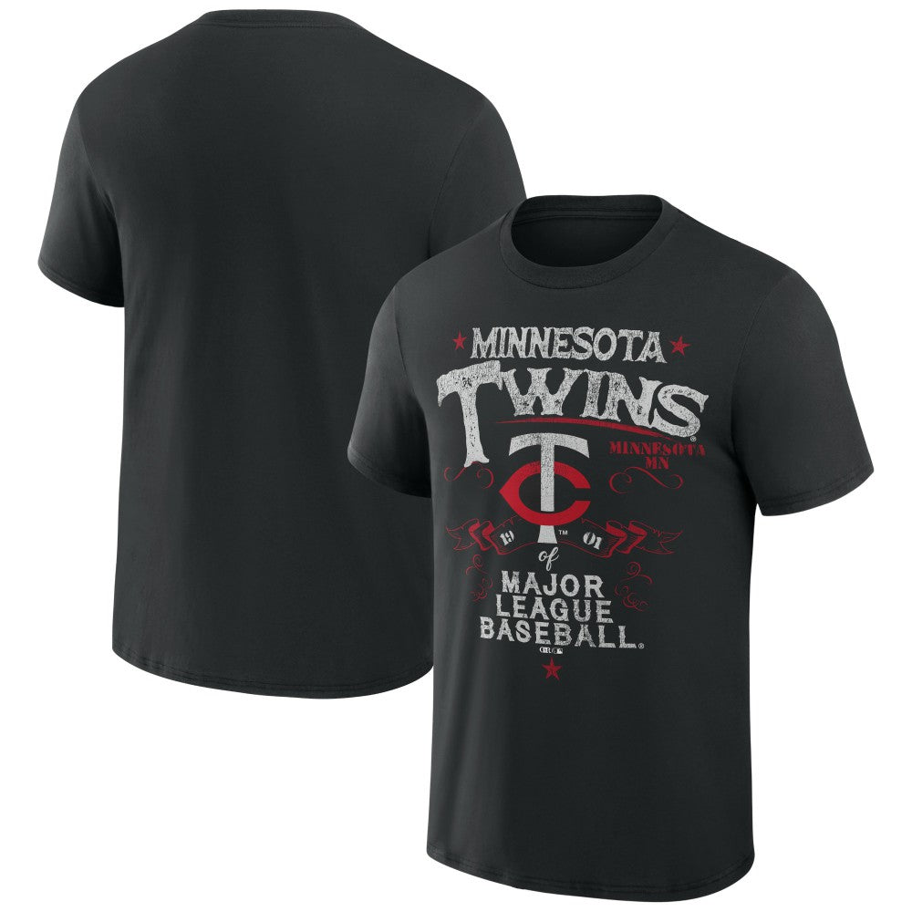 Minnesota Twins Darius Rucker Collection by Fanatics Beach Splatter T-Shirt - Black T-shirts