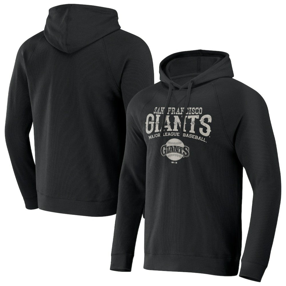 San Francisco Giants Darius Rucker Collection by Fanatics Waffle-Knit Raglan Pullover Hoodie - Black Hoodies