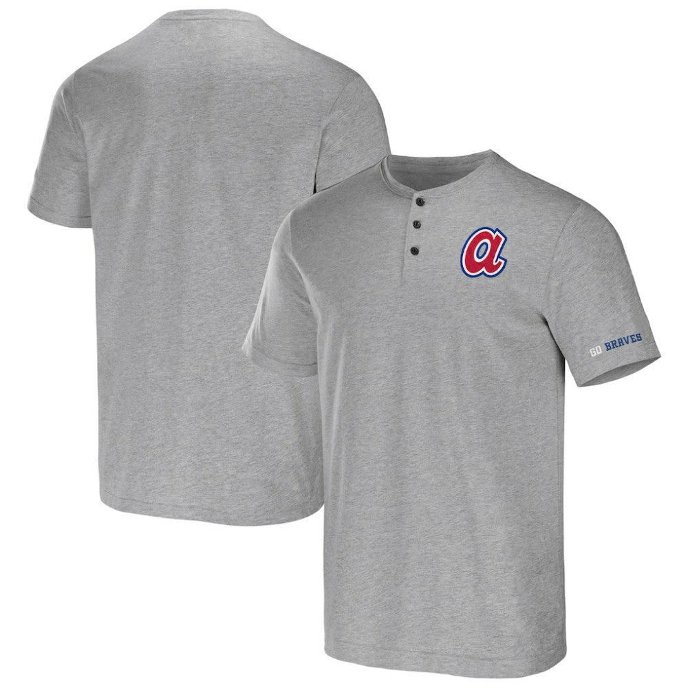 Atlanta Braves Darius Rucker Collection by Fanatics Henley T-Shirt - Heather Gray T-shirts