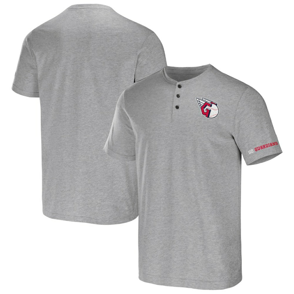 Cleveland Guardians Darius Rucker Collection by Fanatics Henley T-Shirt - Heather Gray T-shirts