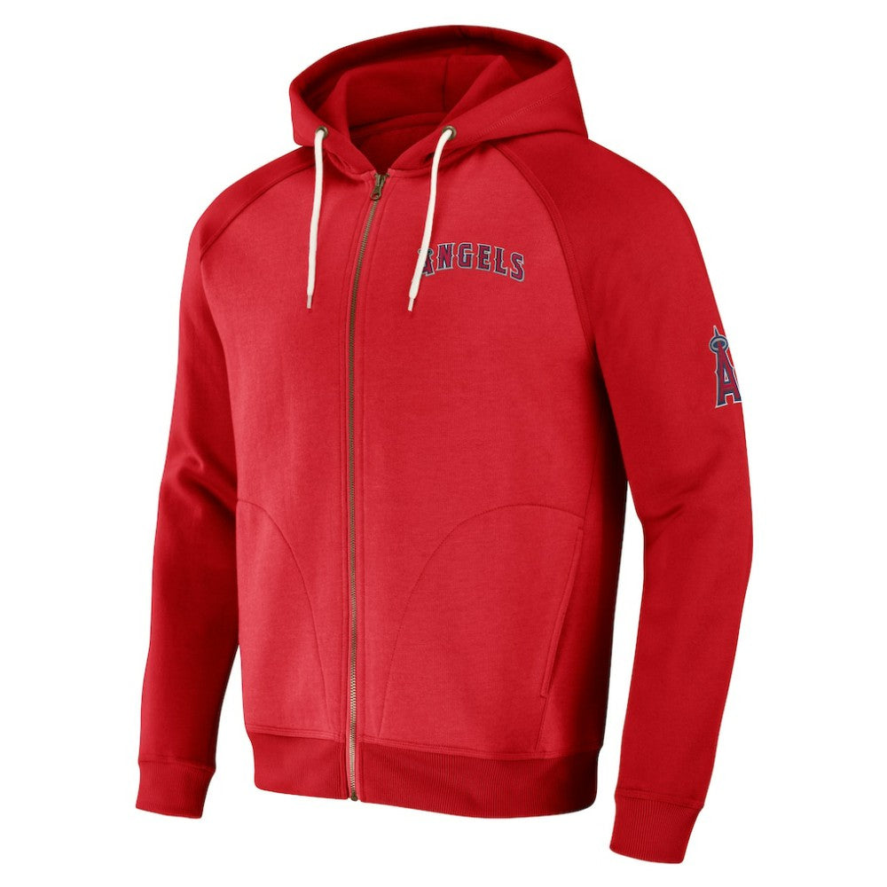 Los Angeles Angels Darius Rucker Collection by Fanatics Raglan Full-Zip Hoodie - Red Hoodies