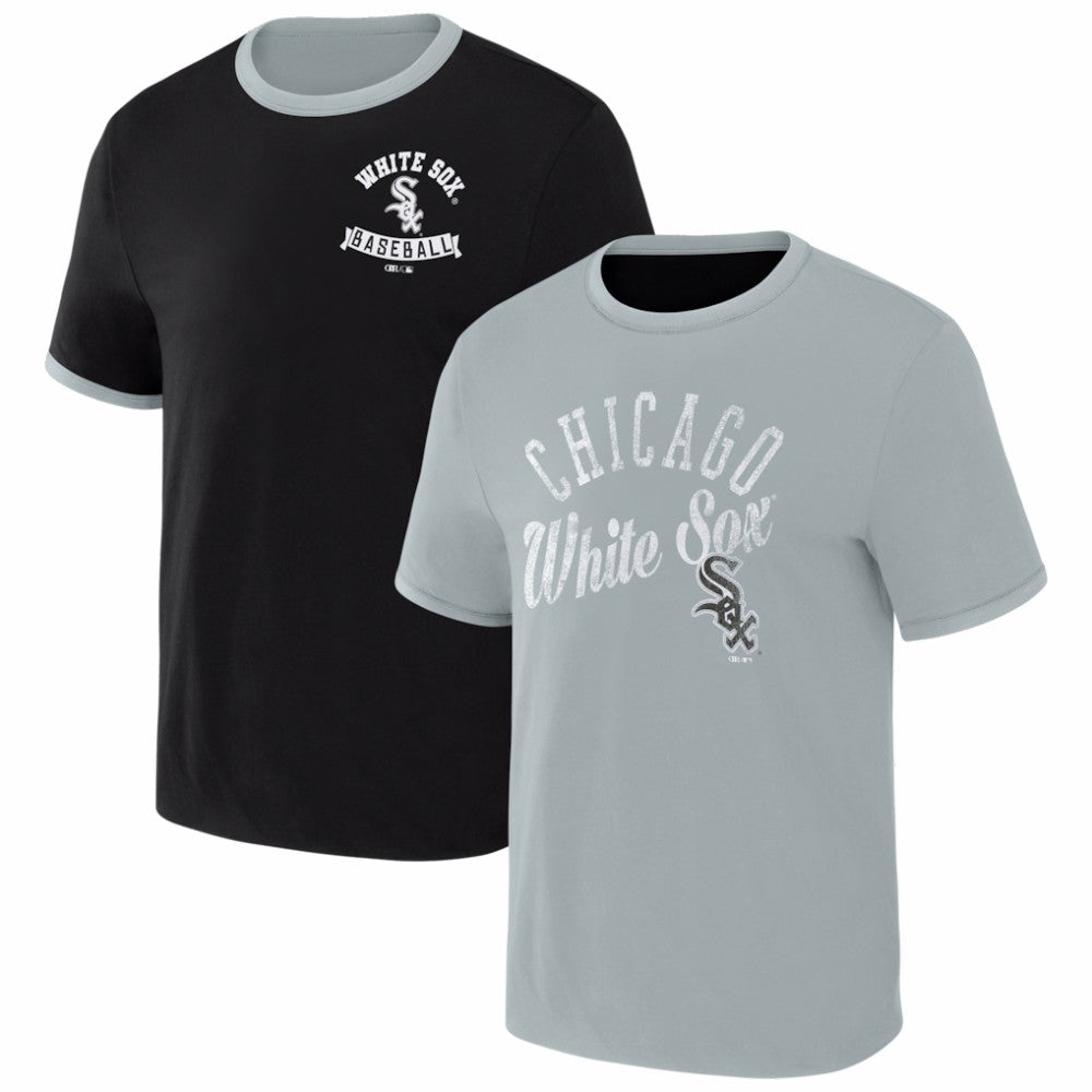 Chicago White Sox Darius Rucker Collection by Fanatics Two-Way Ringer Reversible T-Shirt - Black/Gray T-shirts