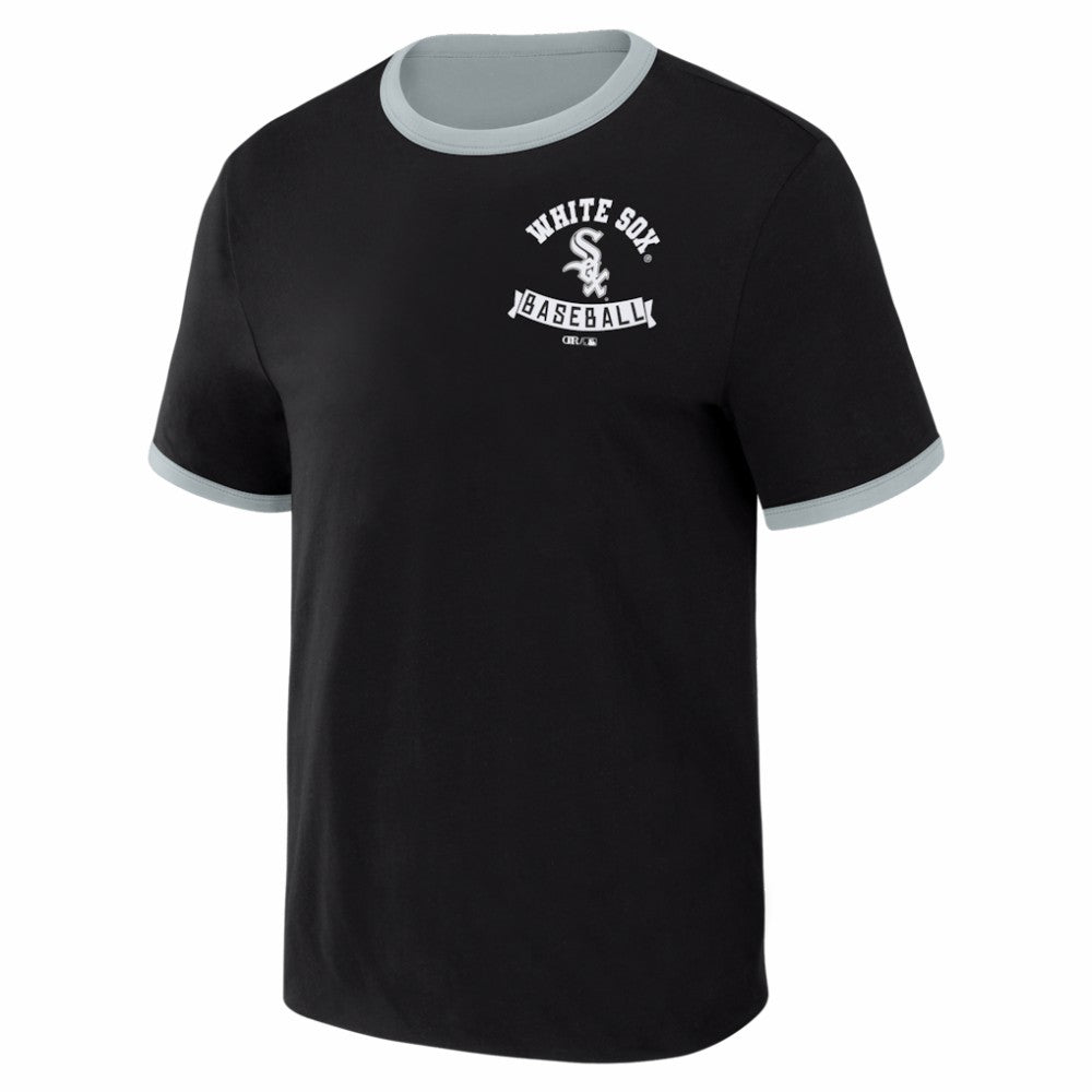 Chicago White Sox Darius Rucker Collection by Fanatics Two-Way Ringer Reversible T-Shirt - Black/Gray T-shirts