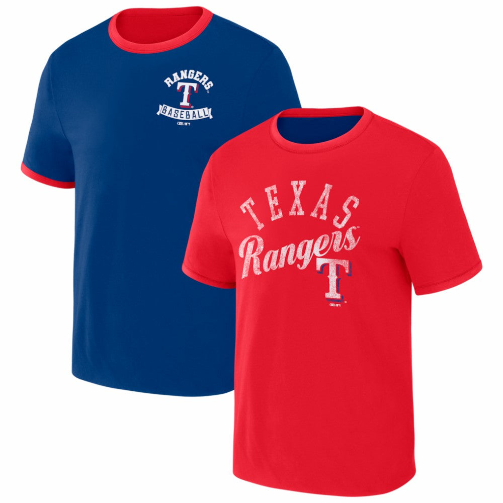 Texas Rangers Darius Rucker Collection by Fanatics Two-Way Ringer Reversible T-Shirt - Royal/Red T-shirts