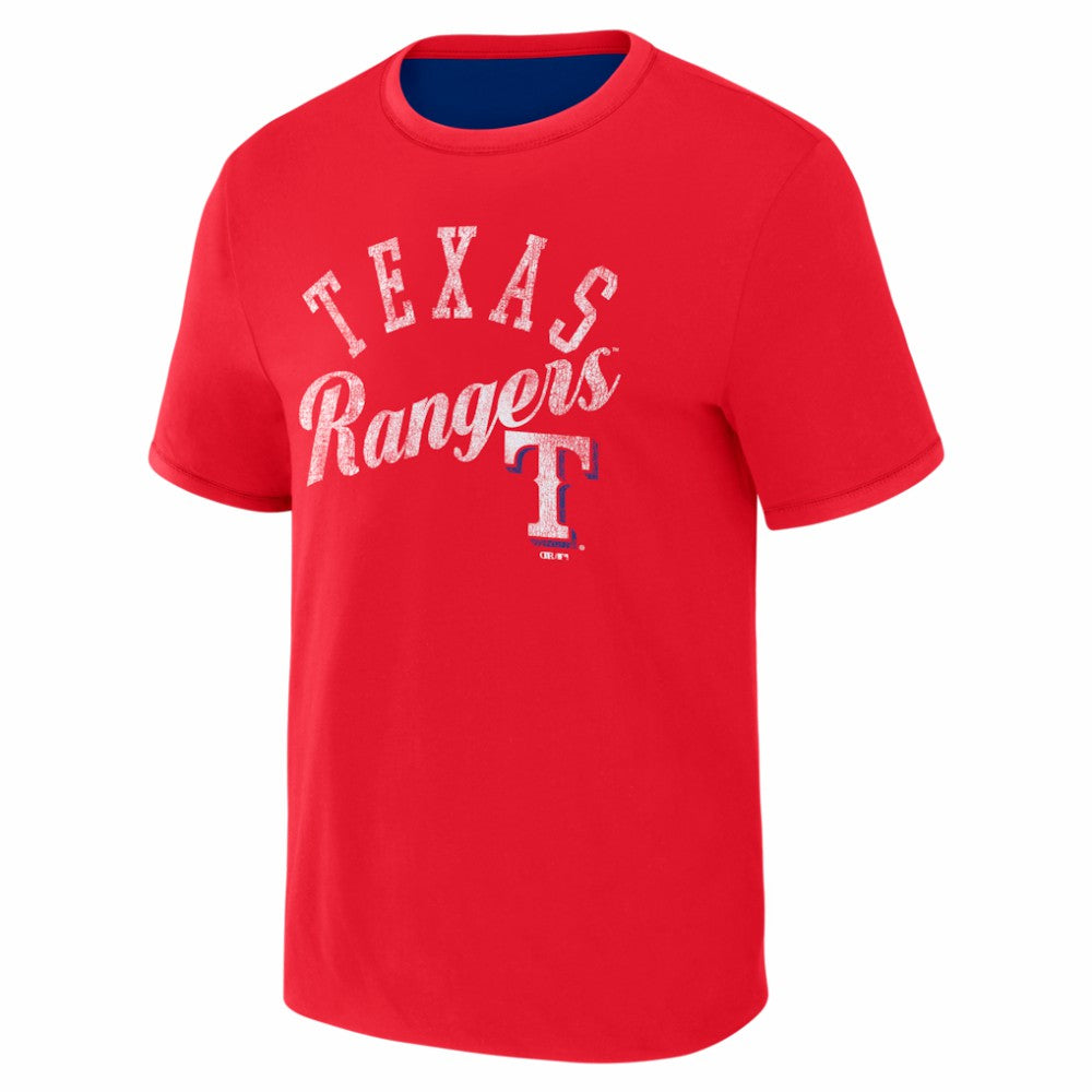 Texas Rangers Darius Rucker Collection by Fanatics Two-Way Ringer Reversible T-Shirt - Royal/Red T-shirts