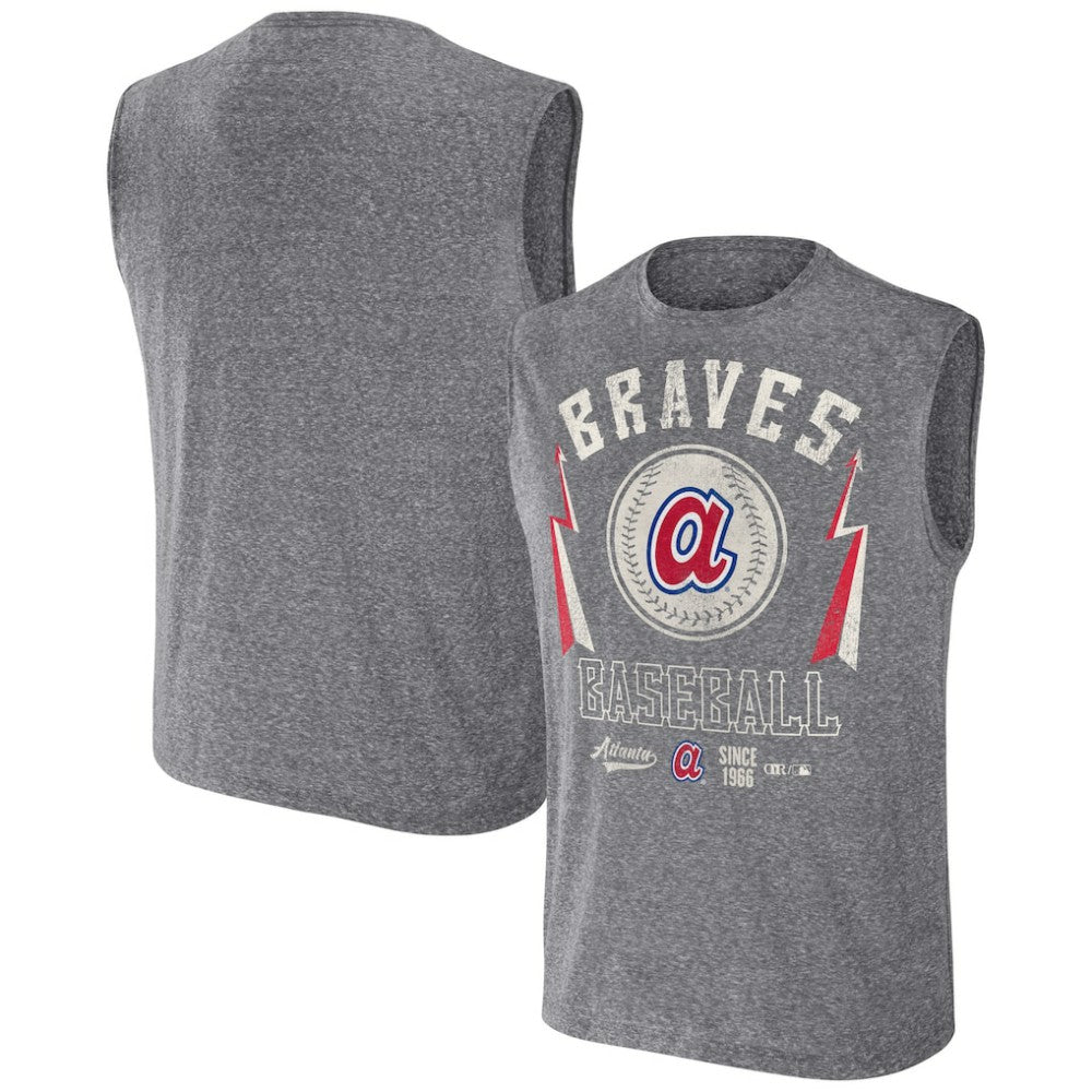 Atlanta Braves Darius Rucker Collection by Fanatics Relaxed-Fit Muscle Tank Top - Charcoal Tanks