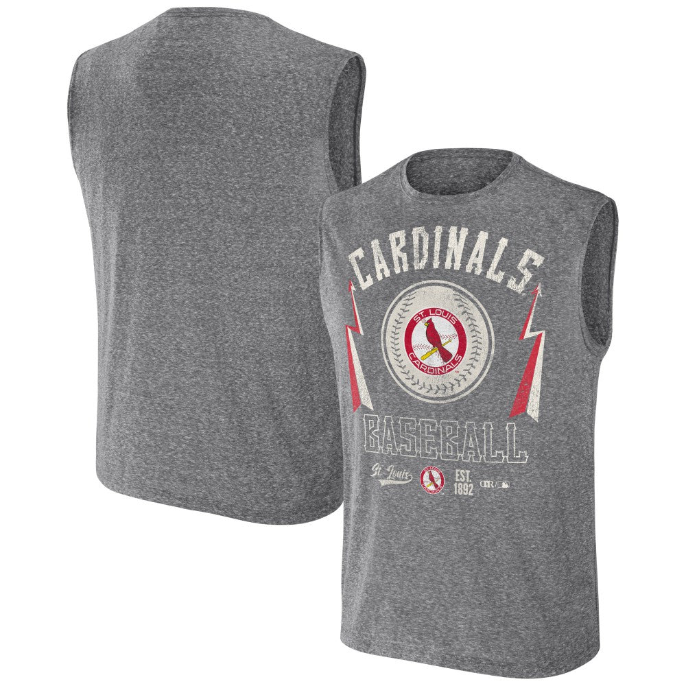 St. Louis Cardinals Darius Rucker Collection by Fanatics Relaxed-Fit Muscle Tank Top - Charcoal Tanks