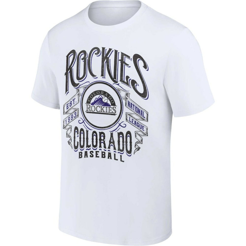 Colorado Rockies Darius Rucker Collection by Fanatics Distressed Rock T-Shirt - White T-shirts