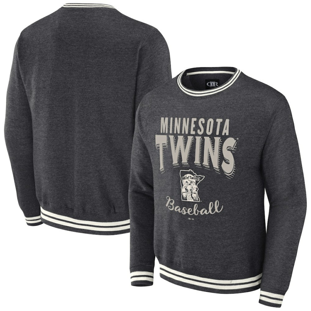 Minnesota Twins Darius Rucker Collection by Fanatics Vintage Pullover Sweatshirt - Heather Charcoal Pullover