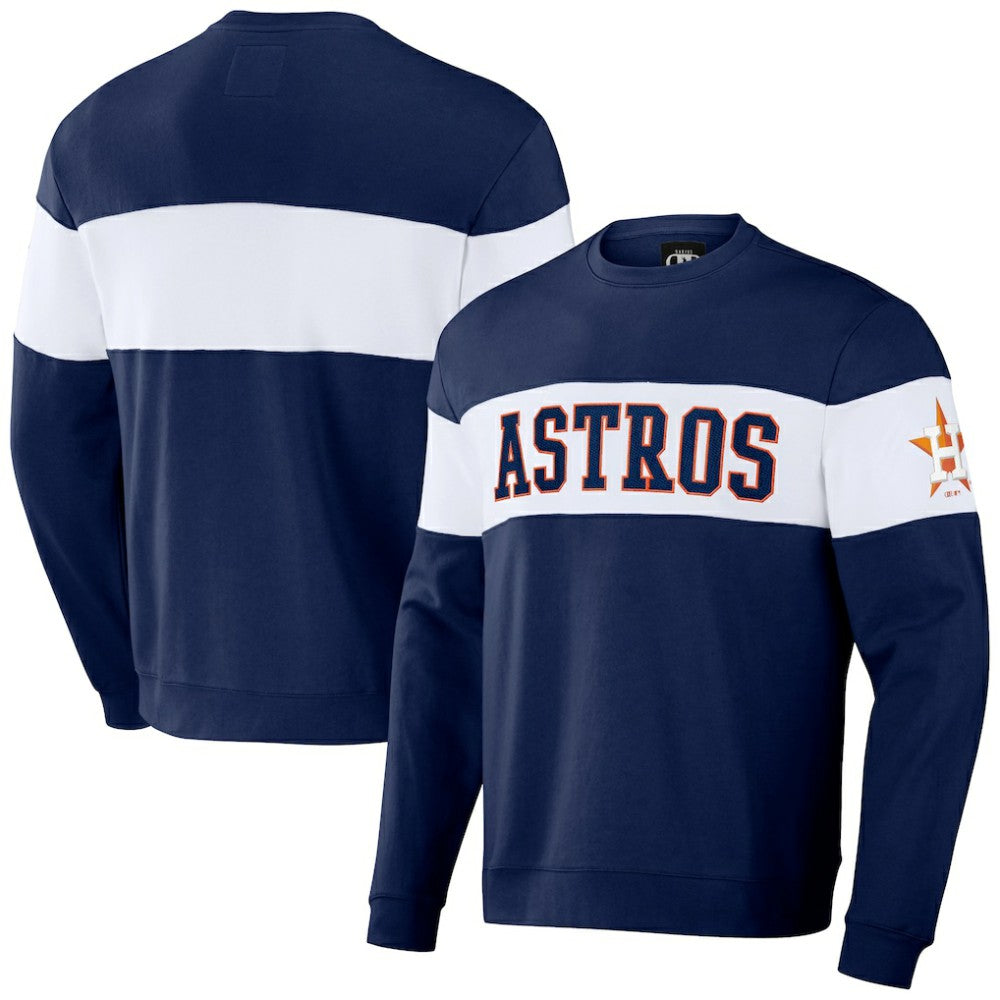 Houston Astros Darius Rucker Collection by Fanatics Stripe Pullover Sweatshirt - Navy Pullover