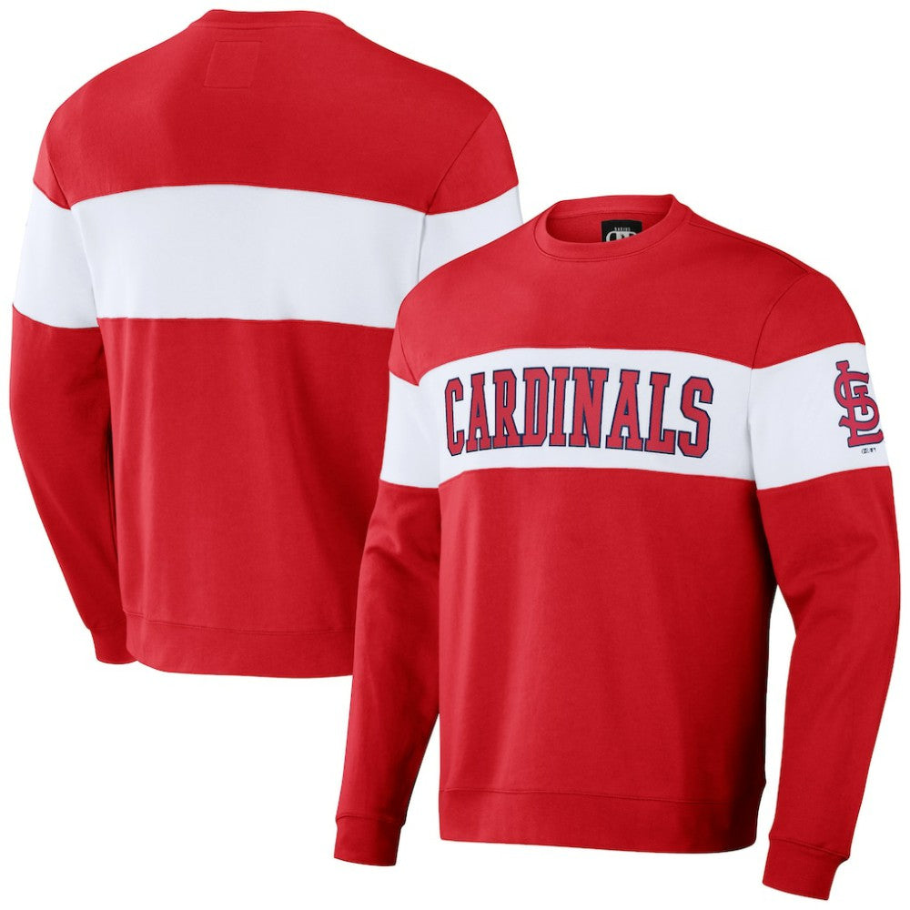 St. Louis Cardinals Darius Rucker Collection by Fanatics Stripe Pullover Sweatshirt - Red Pullover