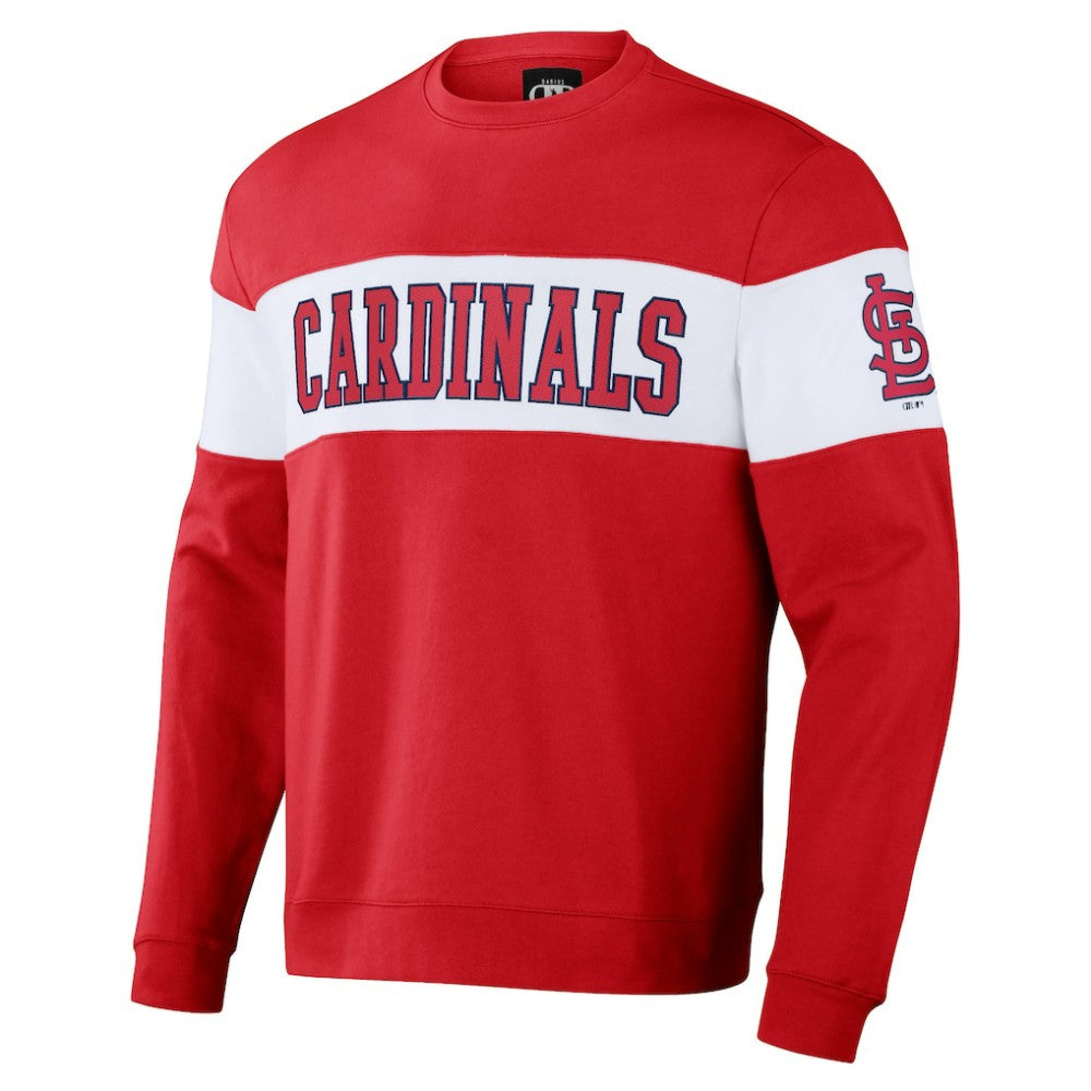 St. Louis Cardinals Darius Rucker Collection by Fanatics Stripe Pullover Sweatshirt - Red Pullover