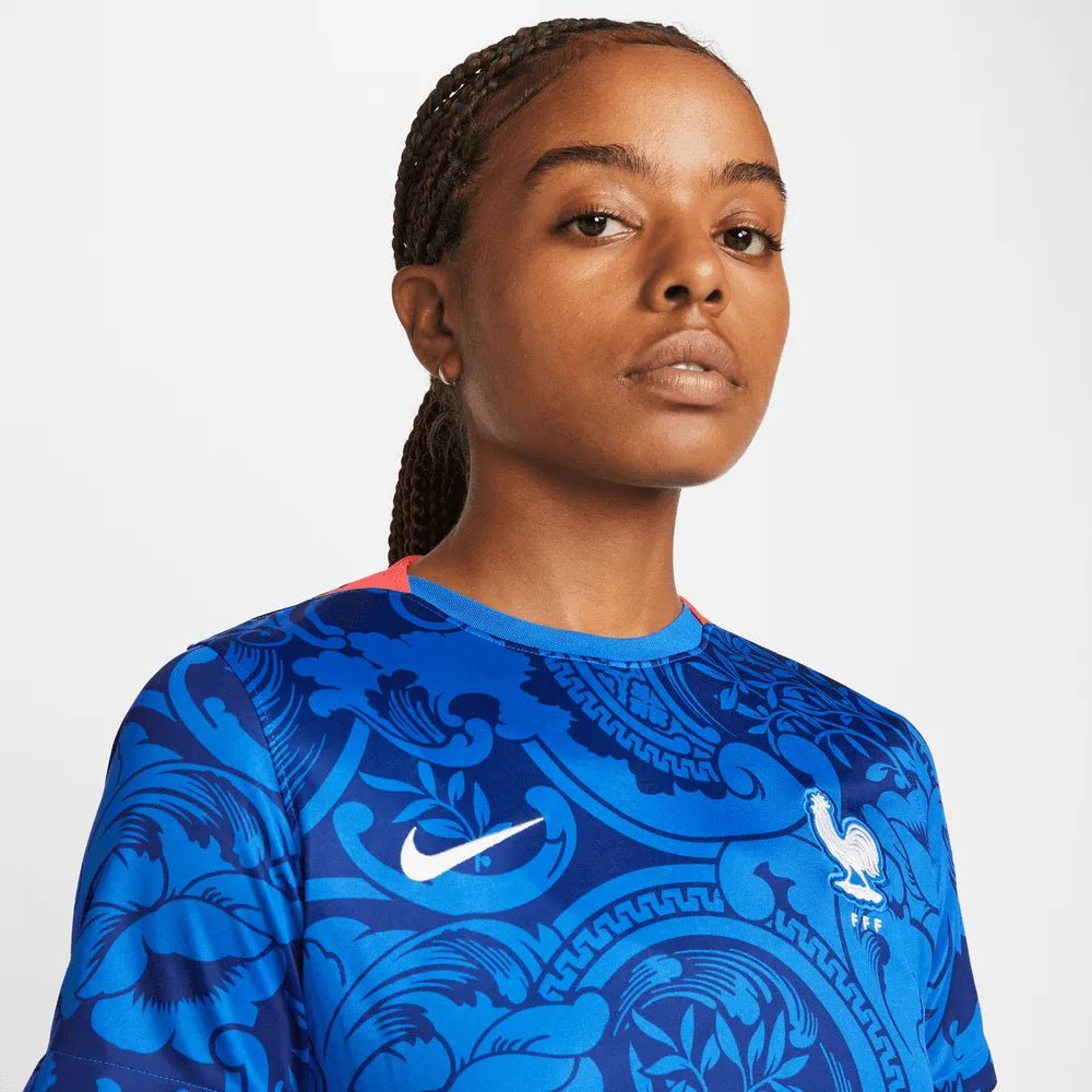 Nike France Women's EC22 Home Soccer Jersey - Hyper Cobalt-Siren Red