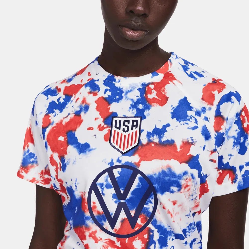 Nike 2022-23 USA Women's Pre-Match Soccer Jersey - White-Blue-Red