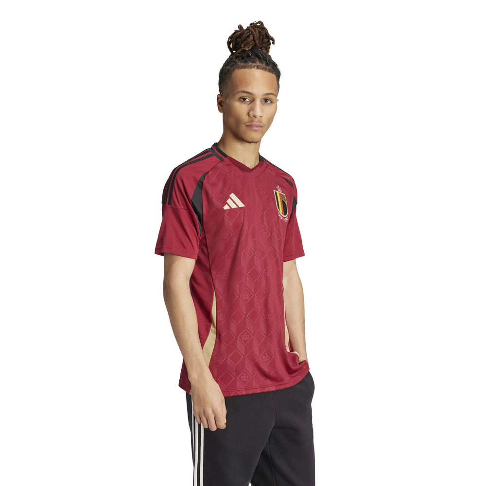 Adidas 2024-25 Belgium Men's Stadium Home Soccer Jersey