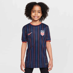 Nike 2025 USA Youth Stadium Away Soccer Jersey Obsidian/Challenge Red