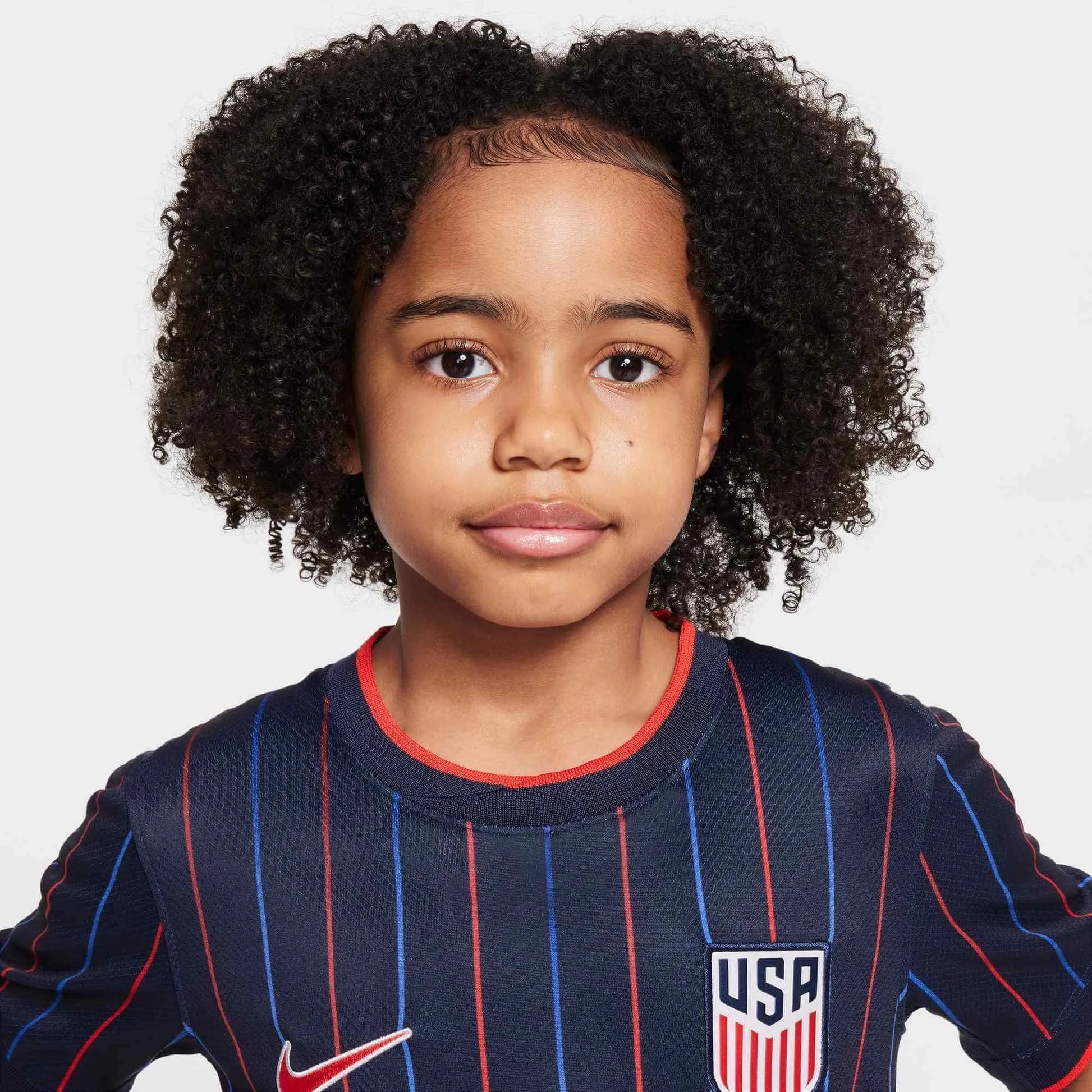 Nike 2025 USA Youth Stadium Away Soccer Jersey Obsidian/Challenge Red
