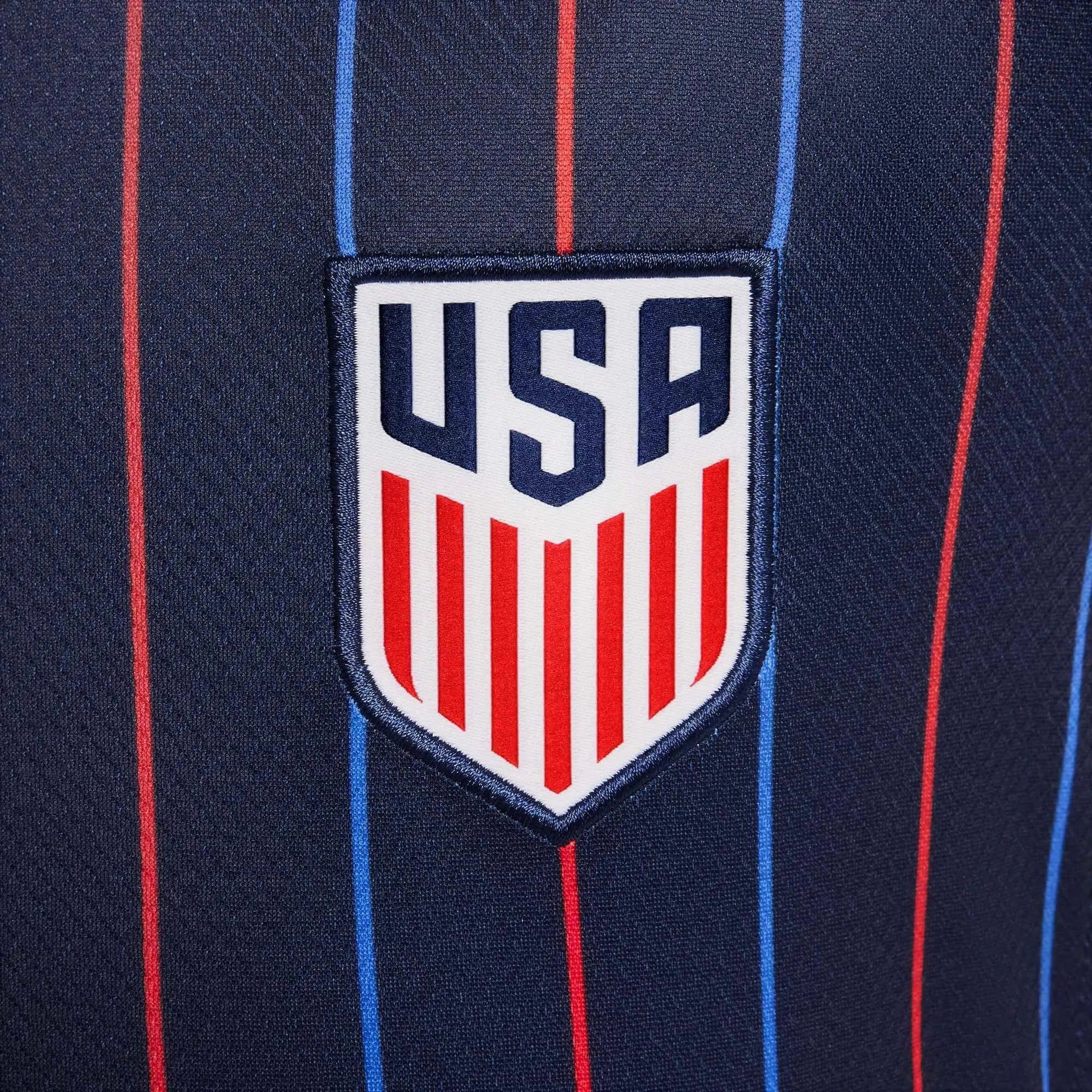 Nike 2025 USA Youth Stadium Away Soccer Jersey Obsidian/Challenge Red
