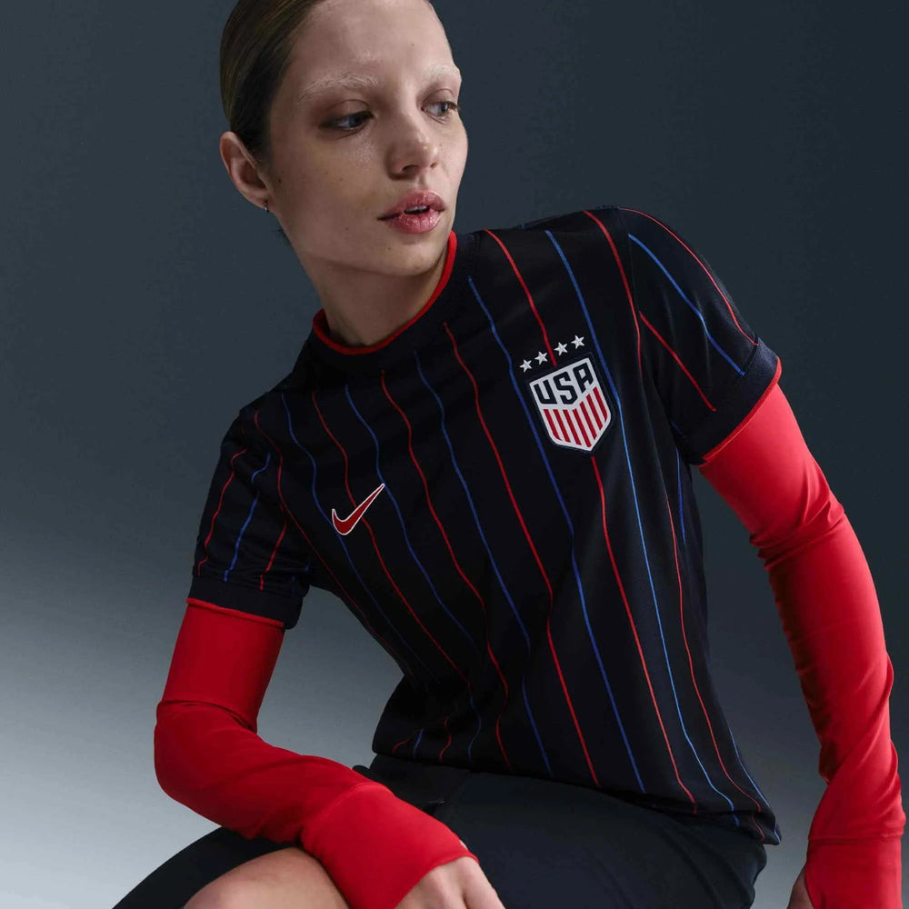 Nike 2025 USA Women's 4-Star Stadium Away Soccer Jersey Obsidian/Challenge Red/Challenge Red