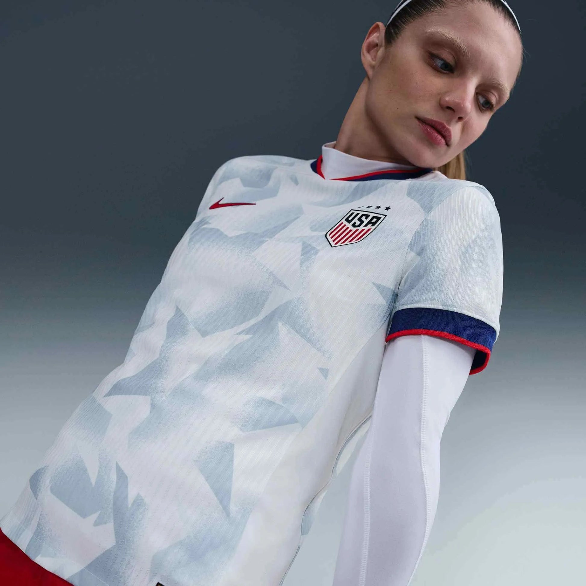 Nike 2025 USA Women's 4-Star Authentic Home Soccer Jersey White/Rush Blue/Challenge Red