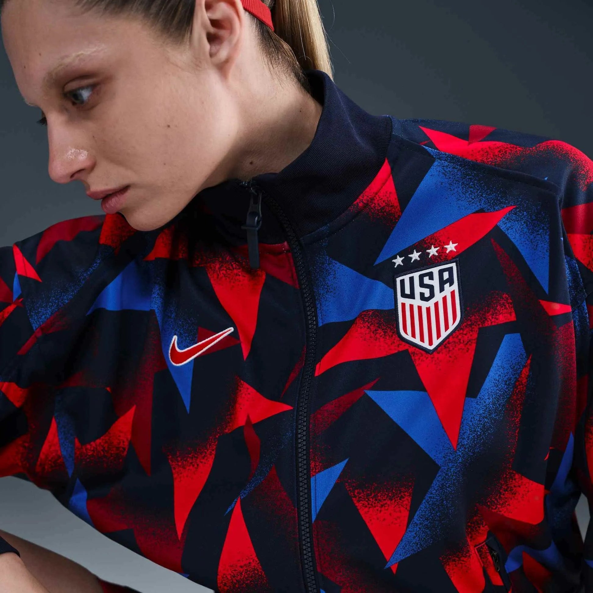 Nike 2025 USA Women's Academy Pro Anthem Jacket Obsidian/Challenge Red