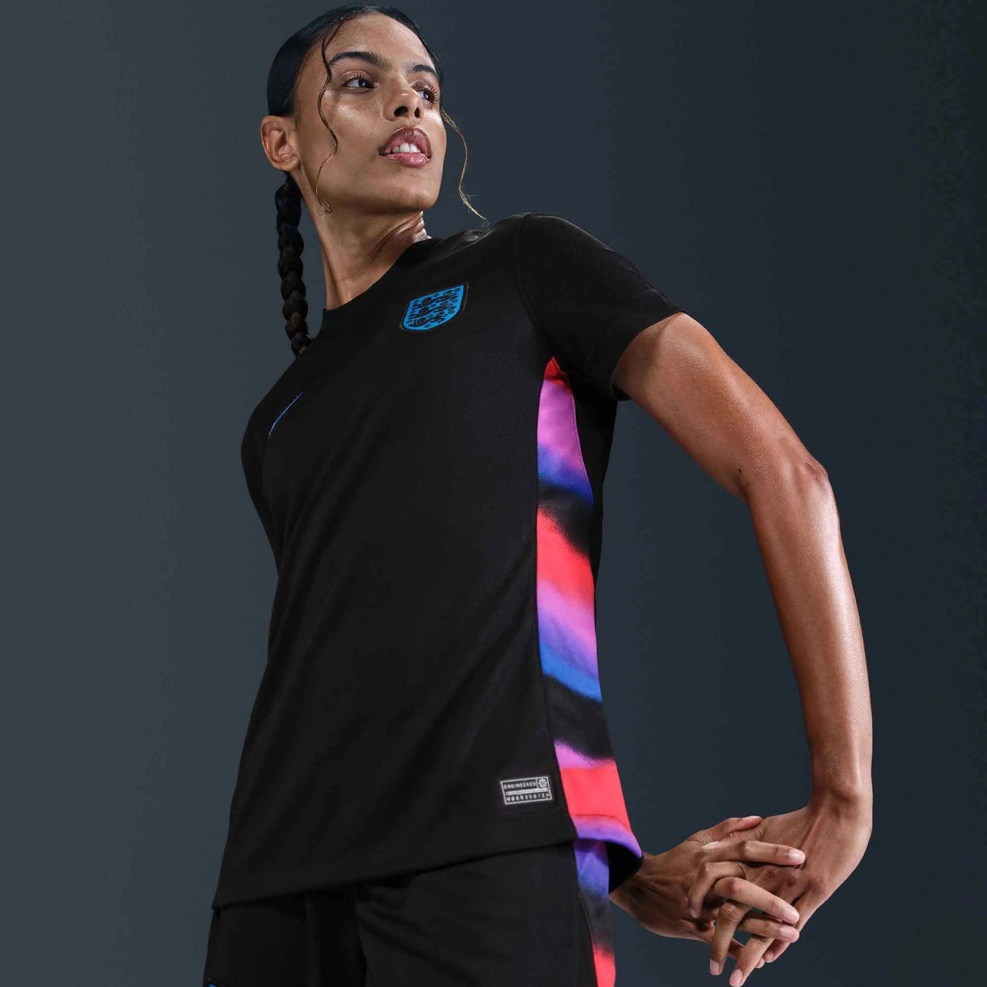 Nike 2025 England Women's Stadium Away Soccer Jersey Black/Light Photo Blue