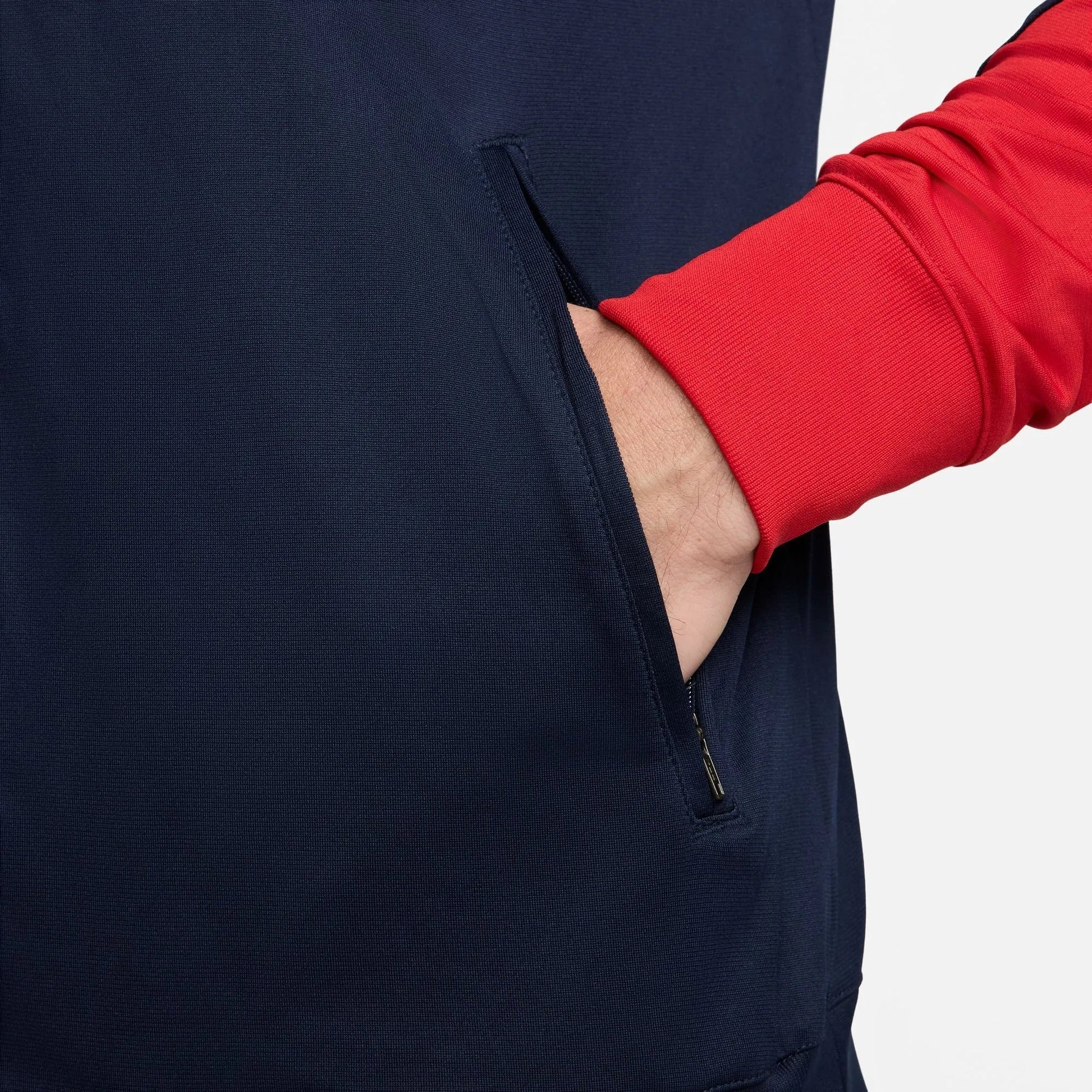 Nike 2024-25 USA Men's Strike Hoodie Track Jacket Obsidian/Sport Red/White