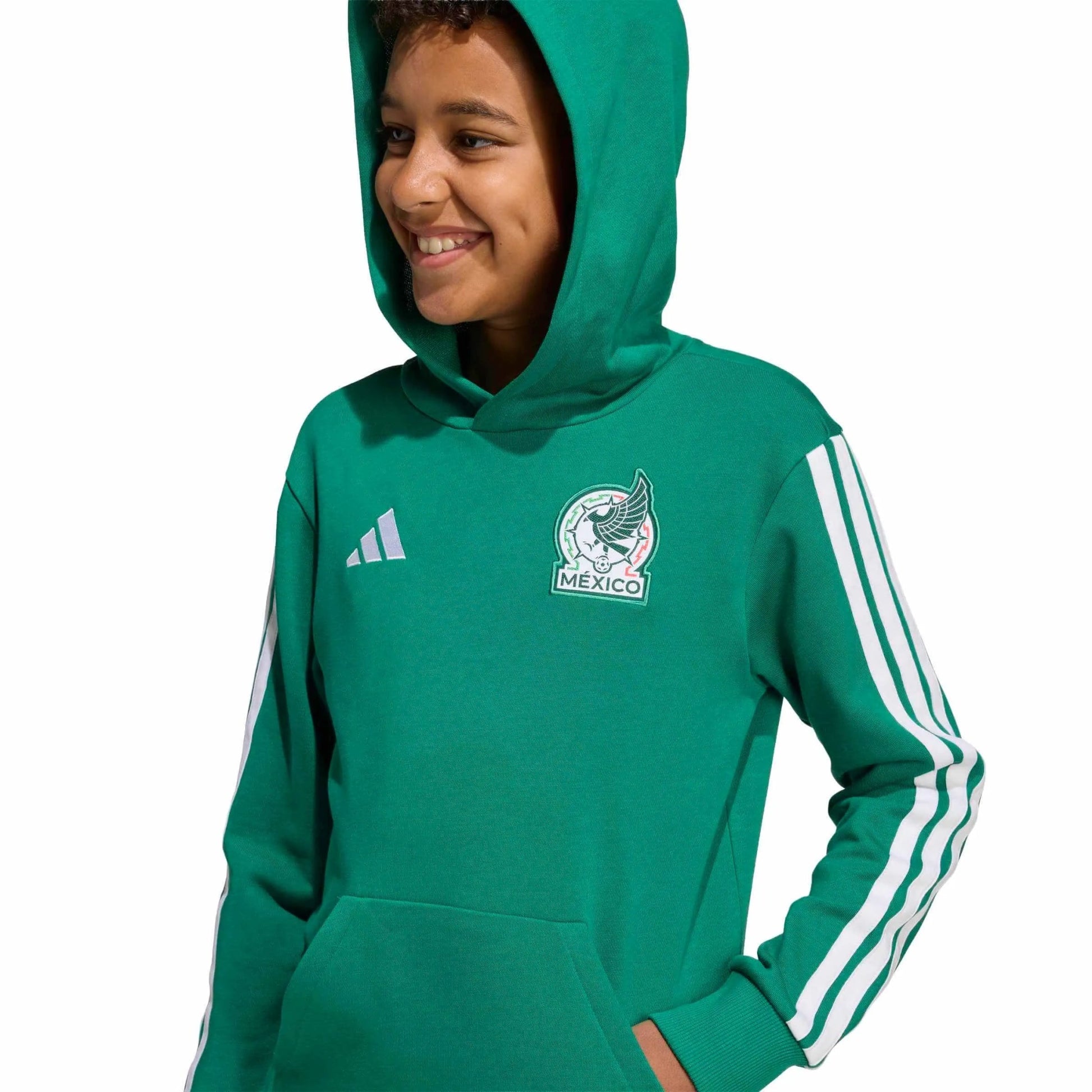 Adidas 2026 Mexico Youth Hoodie Bold Green