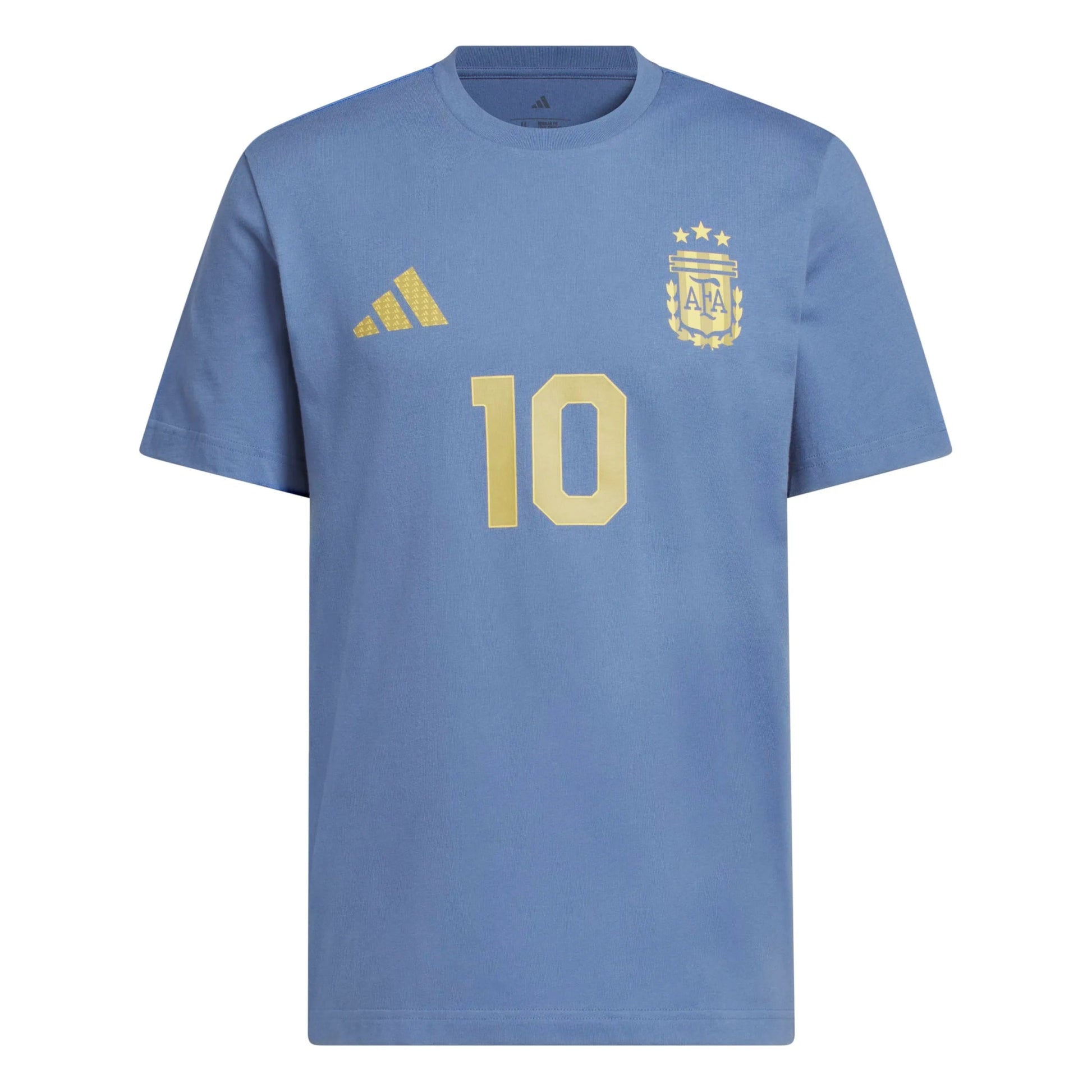 Adidas 2026 Argentina Men's Messi Name And Number Tee Crew Blue