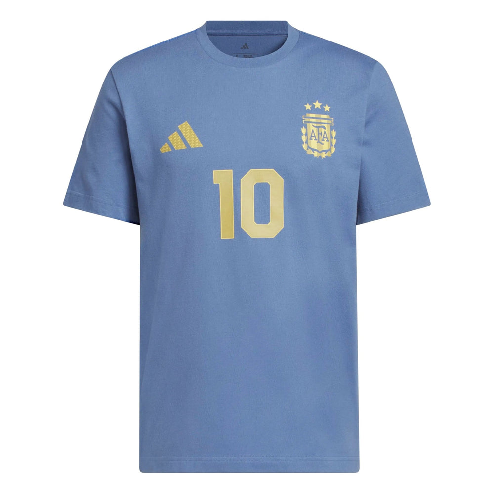 Adidas 2026 Argentina Men's Messi Name And Number Tee Crew Blue